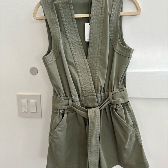 NWT Derek Lam army green sleeveless romper. Size 6 - Picture 1 of 15